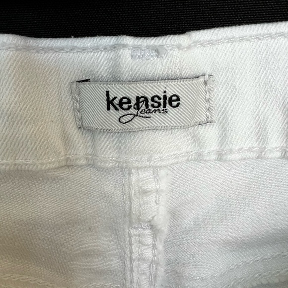 🤍 EUC KENSIE JEANS White Denim Shorts with Cuffed Hem | Women’s Size 2 / 26 - Picture 6 of 9